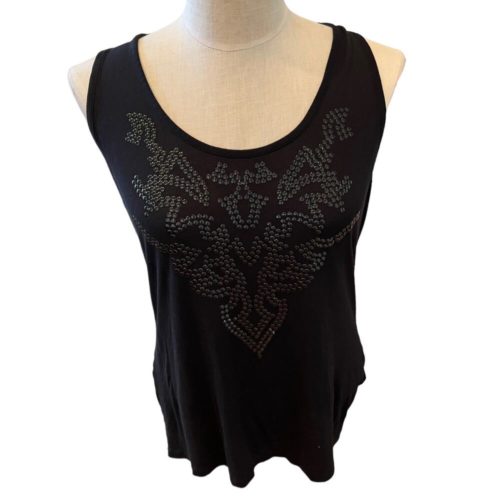 Reiss Studded Design Soft Tank Top Black L